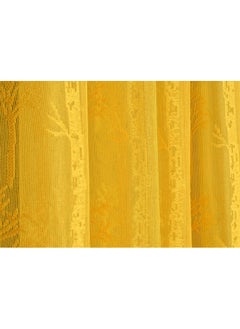 Homefab India Homefab India Pack of 2 Tissue Curtains Sheer Panel Transparent Net - 7 feet, Door, Yellow, Floral  - Image 4
