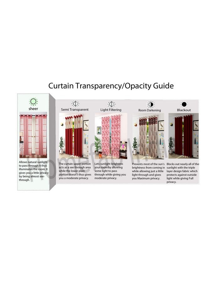 Homefab India Pack of 2 Tissue Curtains Sheer Panel Transparent Net - 7 feet, Door, Yellow, Floral - Image 5