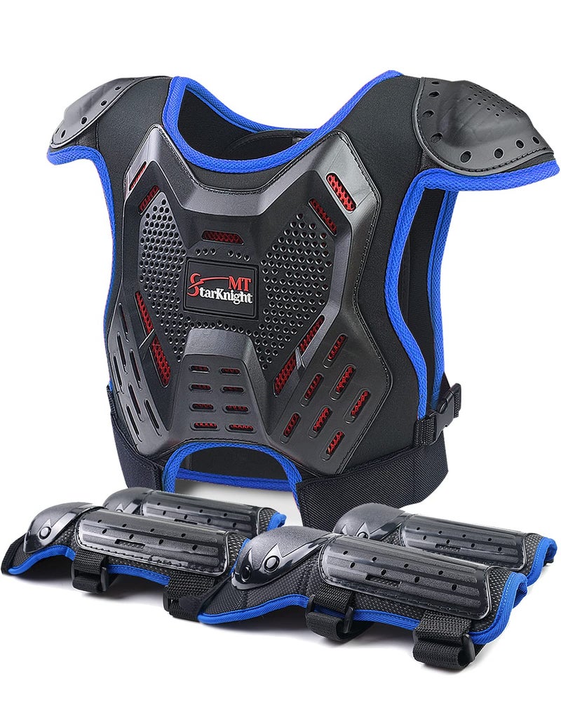 StarknightMT Kids Dirt Bike Gear  Youth Motorcycle Riding Protective Gear ATV Chest Protector Motocross Armor Suit for Boys Girls Mountain Biking Cycling Blue