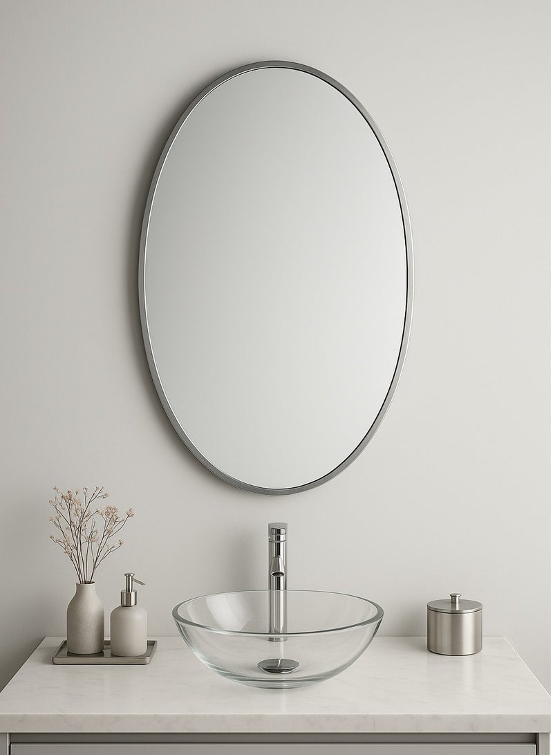 Glass Corner 70*110 Oval Mirrors - Silver - Image 2