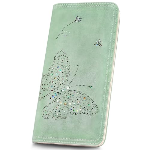 KITEVIUN RFID Wallet Women Ultra Slim Thin Womens Wallet Compact Clutch Long Ladies Wallet for Women Peppermint-Mambo-Green - Image 1