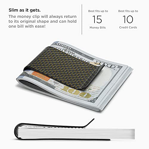 SERMAN BRANDS Carbon Fiber Money Clip for Men – Slim RFID Money Clip Wallet, Minimalist Front Pocket EDC Wallet Cash Holder & Credit Card Holder -100% Real Carbon Fiber Wallet - Image 4