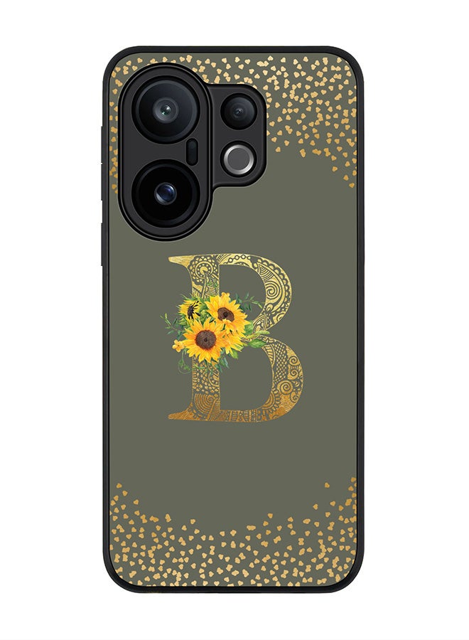 Stylizedd For vivo X200 FE / S30 Pro mini Case,Slim fit Camera Protection, Shockproof Thin Phone cover  - Custom Floral Monogram - B  (Olive Green )
