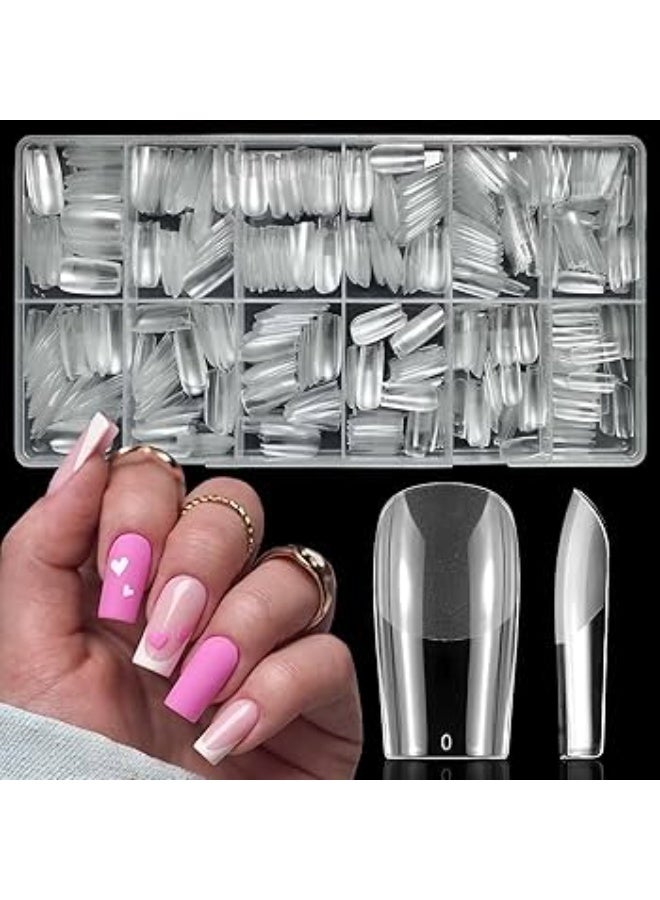 أظافر صناعية شفافة بأحجام مختلفة 100 قطعة مع علبة - Image 3