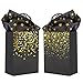 Sharlity Small Black Gold Gift Bags 24pcs Party Paper Bags with Star Tissue Paper for HalloweenNew Year Birthday Wedding Bridal Baby Shower Black and Gold Party Supplies 83 x 59 x 31inch - Image 3