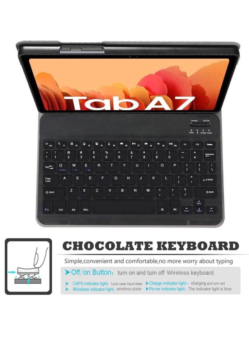 IAF - Keyboard Case for Galaxy Tab A7 2020,(QWERTY Layout), Slim Folio Smart Stand Case Cover with Removable Magnetic Wireless Keyboard for Samsung Galaxy Tab A7 10.4 (2020) M-T500,SM-T505 - Image 1