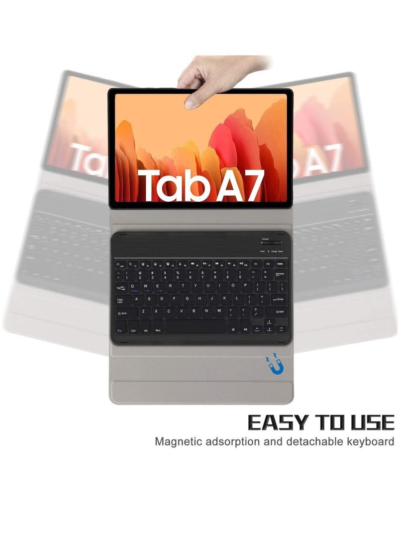 IAF - Keyboard Case for Galaxy Tab A7 2020,(QWERTY Layout), Slim Folio Smart Stand Case Cover with Removable Magnetic Wireless Keyboard for Samsung Galaxy Tab A7 10.4 (2020) M-T500,SM-T505 - Image 1