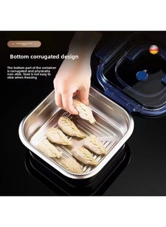 Generic Factory Sale Stainless Steel Preservation Box Household Sealed Storage Portable Picnic Fruit Meal Box Refrigerator Storage Box Freezing-Specifications:[blue Handle] Sealed Crisper Box-independent Carton Packaging  - Image 4