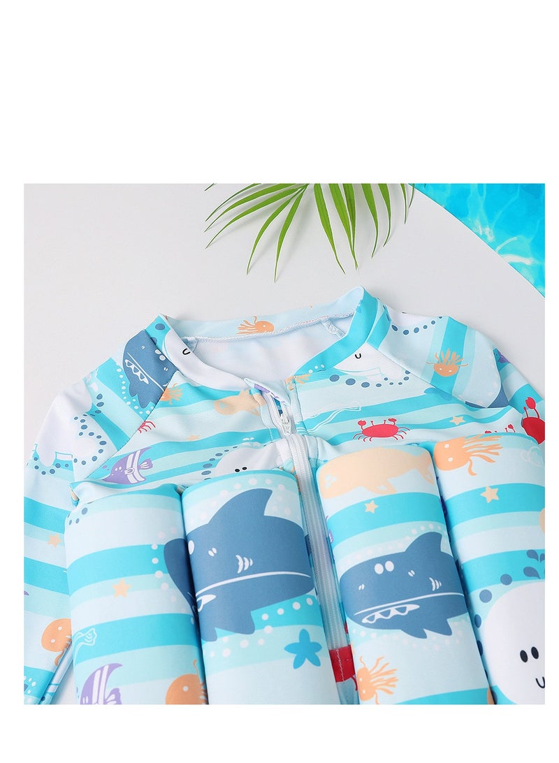 Y&D Kids Baby One-Piece Floatation Swimsuit Float Suit with Adjustable Buoyancy Bathing Cartoon Short Sleeve Swimwear Jumpsuit - Image 2