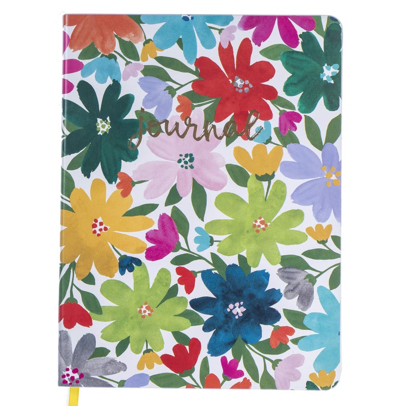 Graphique Vegan Leather Spiral Journal, Flower Power â€“ 6â€ x 8", 192 Lined Pages, Embellished in Gold Foil on the Cover â€“ Perfect for Taking Notes, Lists and More - Image 1