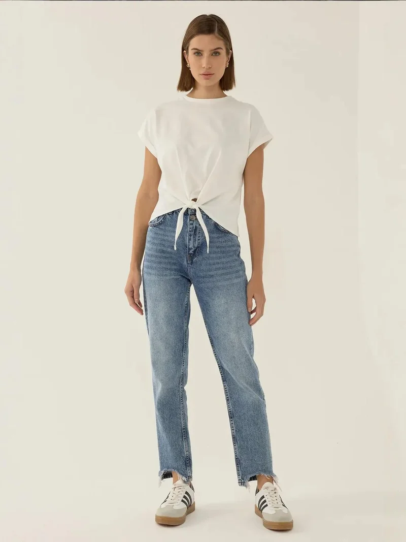 HICCUP  Basic Crew Neck Cropped T-Shirt for Women | Best Price UAE