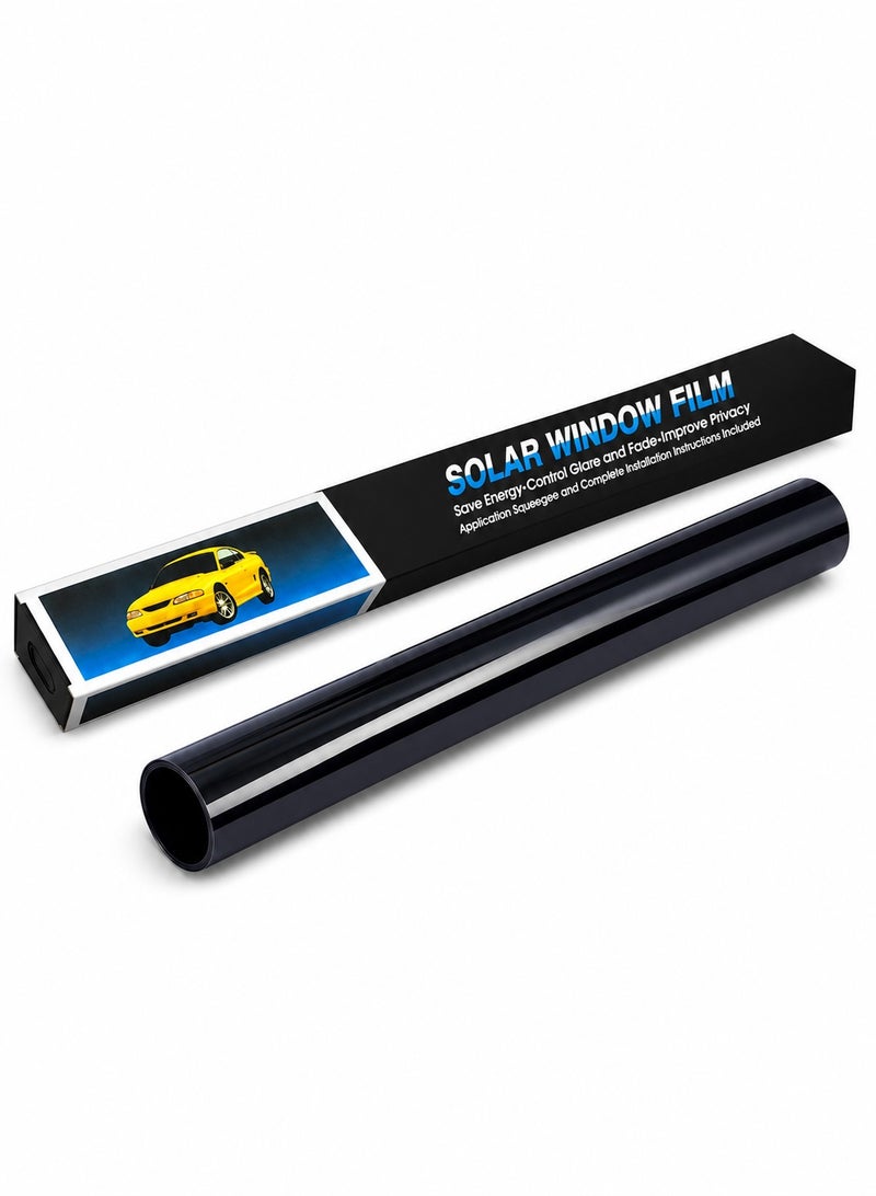 Car Solar Window Tint Film Roll 50CM x 300CM Dark Black Window Tint Sticker, UV Protection Heat Control Sun Block Privacy Glass Film for Cars, SUVs, Vans, Home & Office Windows, Anti-Glare Scratch Resistant DIY Installation Kit Included - Image 2
