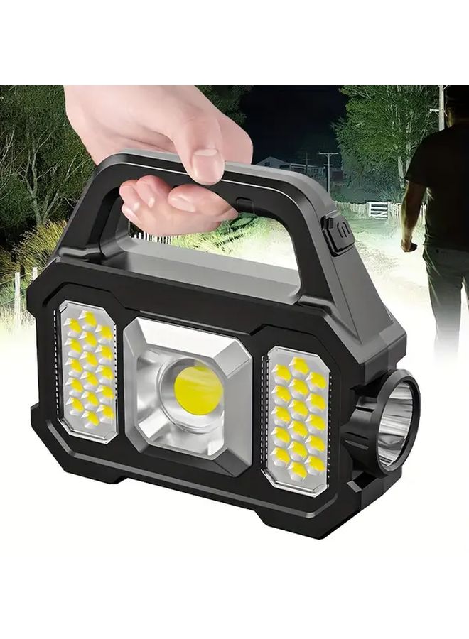 Rechargeable Solar Emergency Handheld Lamp LED Battery Display Lightweight Torch - Image 1