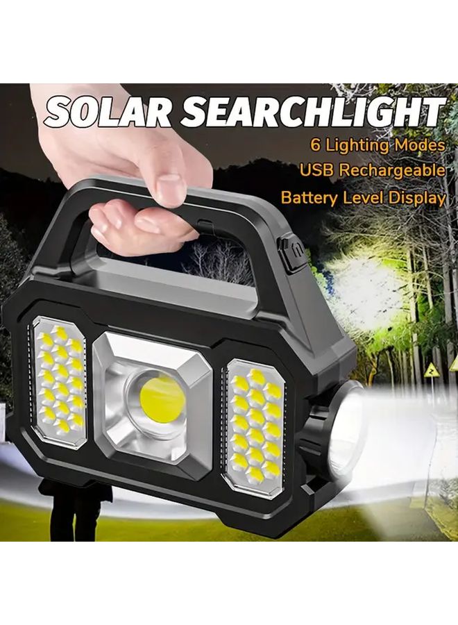 Rechargeable Solar Emergency Handheld Lamp LED Battery Display Lightweight Torch - Image 2