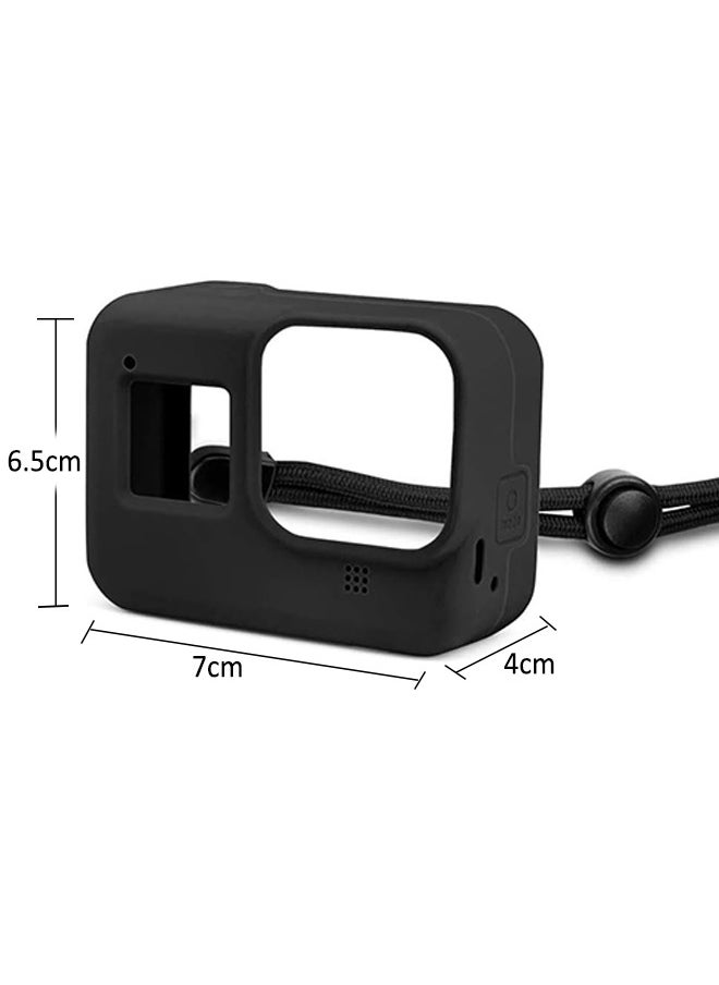 Generic Silicone Protective Sleeve Case with Lanyard Accessories Soft Rubber Frame Shock-Proof Wear-Resisting Cover Protection for Go Pro Compatible with GoPro Hero 8 Black Action Camera  - Image 2