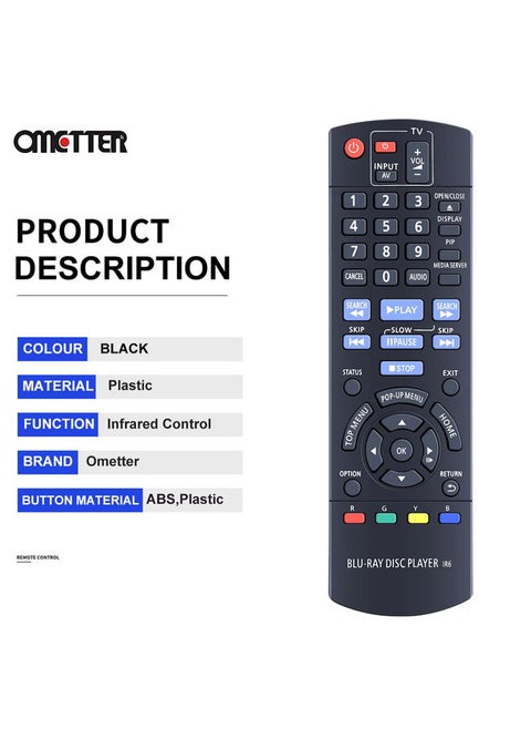 N2QAYB000580 For Panasonic Blu-ray DVD Player Remote Control DMP-BD45P-K N2QAYB000722 DMP-BD871 DMR-BD120 DMP-BD45GN DMP-BD45K