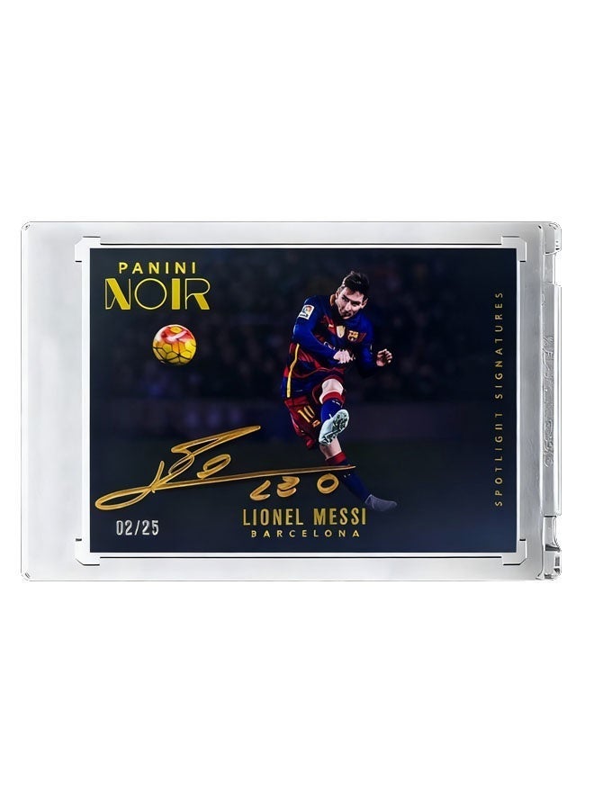 بانيني بطاقة تداول توقيع ليونيل ميسي لكرة القدم، بطاقة كرة قدم موقعة واحدة، إصدار جامع، تذكارات رياضية للجماهير وهواة الجمع - Image 1