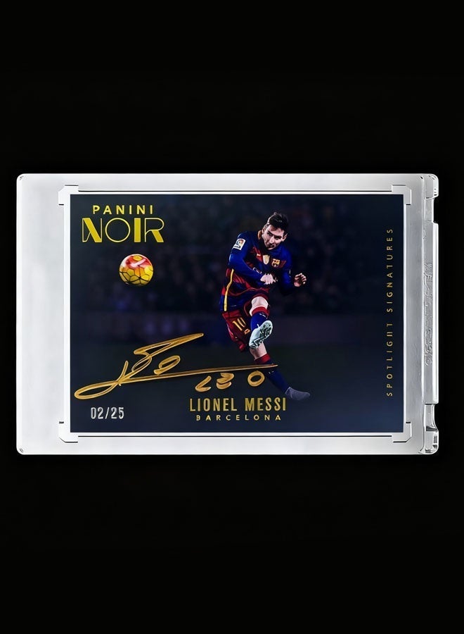 بانيني بطاقة تداول توقيع ليونيل ميسي لكرة القدم، بطاقة كرة قدم موقعة واحدة، إصدار جامع، تذكارات رياضية للجماهير وهواة الجمع - Image 3