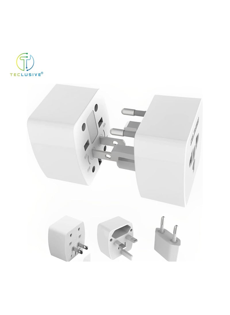 T TECLUSIVE T Teclusive World Universal Travel Plug Converter with Voltage for EU US UK AU Pin and 2 Pin Compact 4 in 1 Travel International Socket Converter Device to Any Country Power Outlet  - Image 4