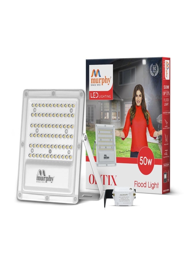 Murphy Lens Model 50W LED Waterproof with Auto On/Off Day Night Light Sensor Flood Light : Pack of 1 (Cool White BIS Approved) - Image 1