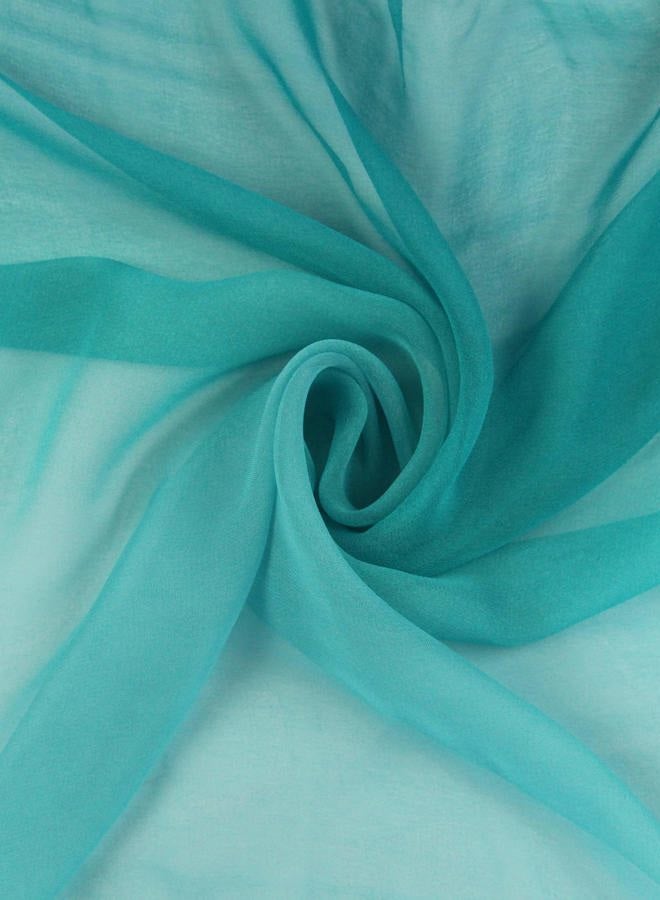 PANTONIGHT Teal Chiffon Long Scarf Gradient - Green Shaded Colors Lightweight Scarf For Womens (COL 705) - Image 3