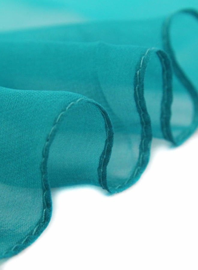 PANTONIGHT Teal Chiffon Long Scarf Gradient - Green Shaded Colors Lightweight Scarf For Womens (COL 705) - Image 4