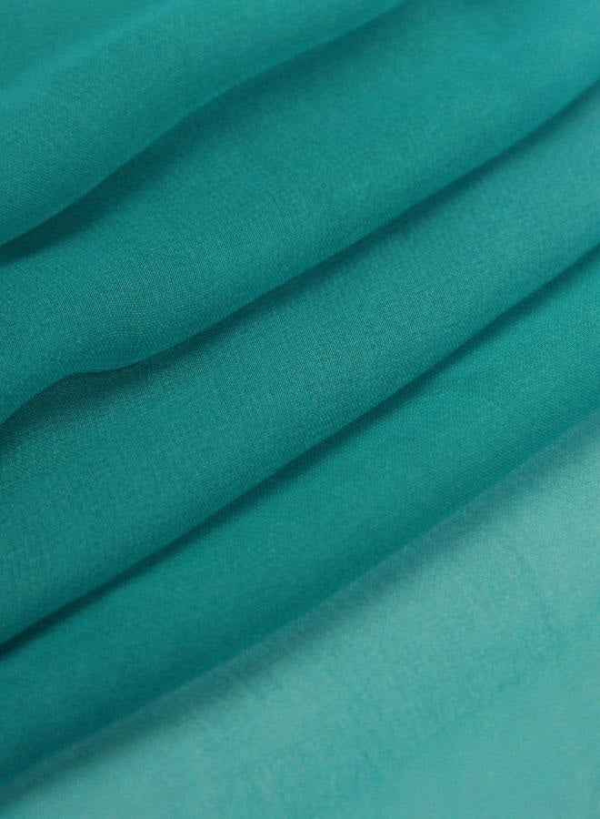 PANTONIGHT Teal Chiffon Long Scarf Gradient - Green Shaded Colors Lightweight Scarf For Womens (COL 705) - Image 5