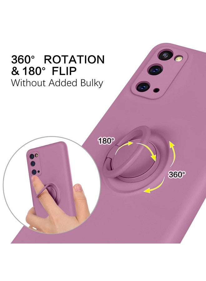 BENTOBEN Galaxy S20 Case Phone Case Samsung S20 5G 2020 Slim Silicone 360° Ring Holder Kickstand Support Car Mount Soft Rubber Hybrid Hard Protection Shockproof Bumper Girl Women Cover Deep Purple  - Image 5