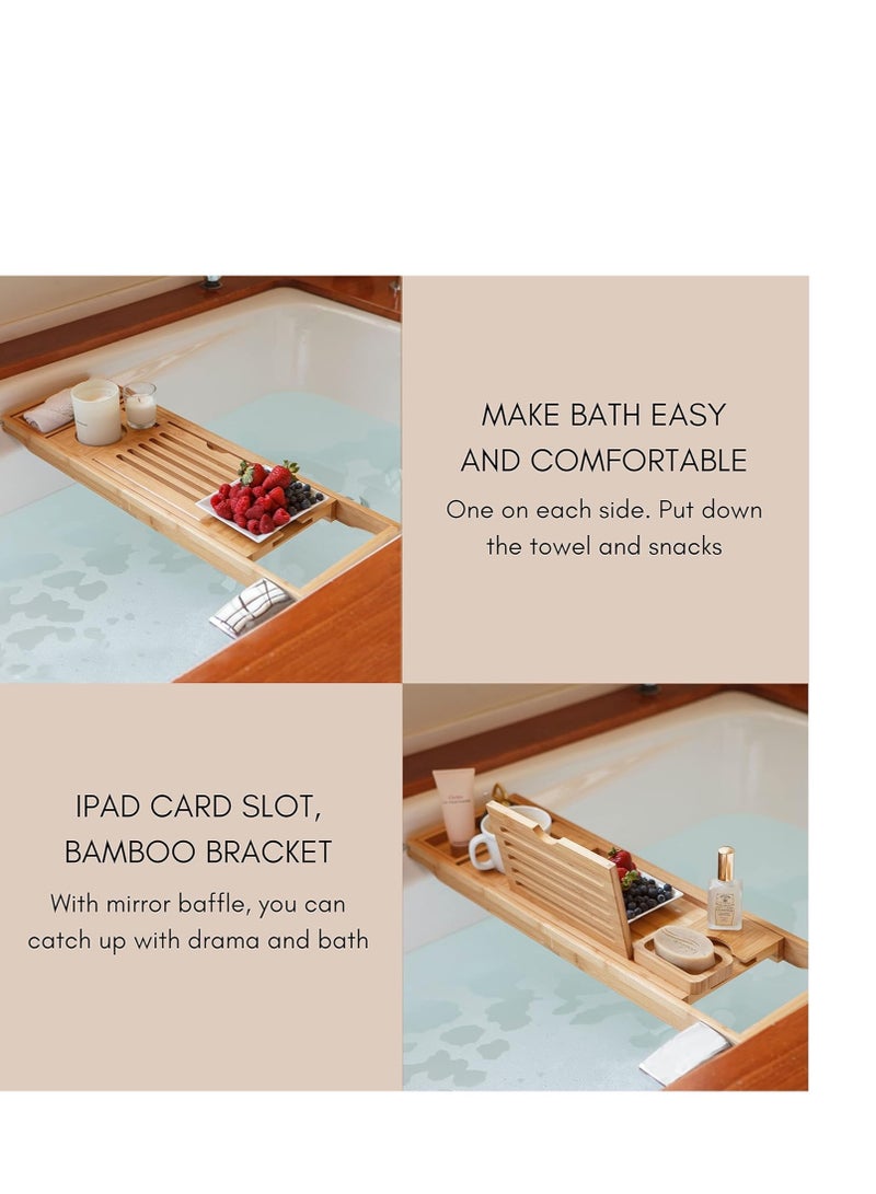 Enlux Premium Bathtub Tray Caddy - Expandable Bath Tray - Unique House Warming Gifts, New Home, Anniversary & Wedding Gifts for Couple, Bridal Shower Gift for Women  - Image 3