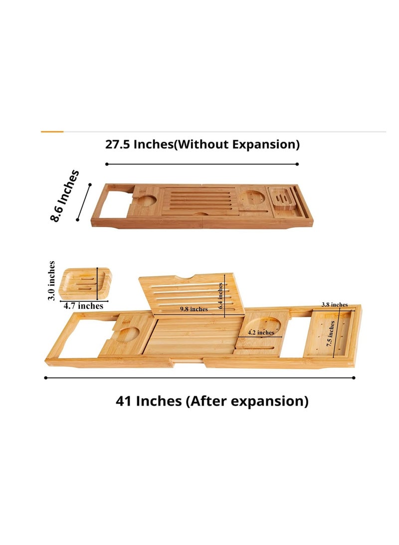 Enlux Premium Bathtub Tray Caddy - Expandable Bath Tray - Unique House Warming Gifts, New Home, Anniversary & Wedding Gifts for Couple, Bridal Shower Gift for Women  - Image 5