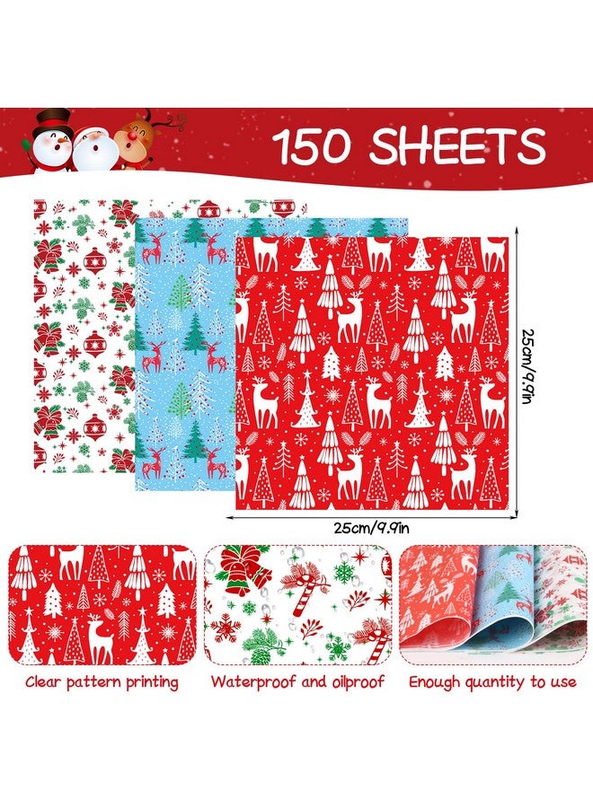 DIYASY 150 Pcs Christmas Wax Paper Sheets for Food, Sandwich Wrap Deli Paper Waterproof & Greaseproof Baking Cookie Waxed Tissue for Kitchen Handmade Food Boxes Basket Liners - Image 2