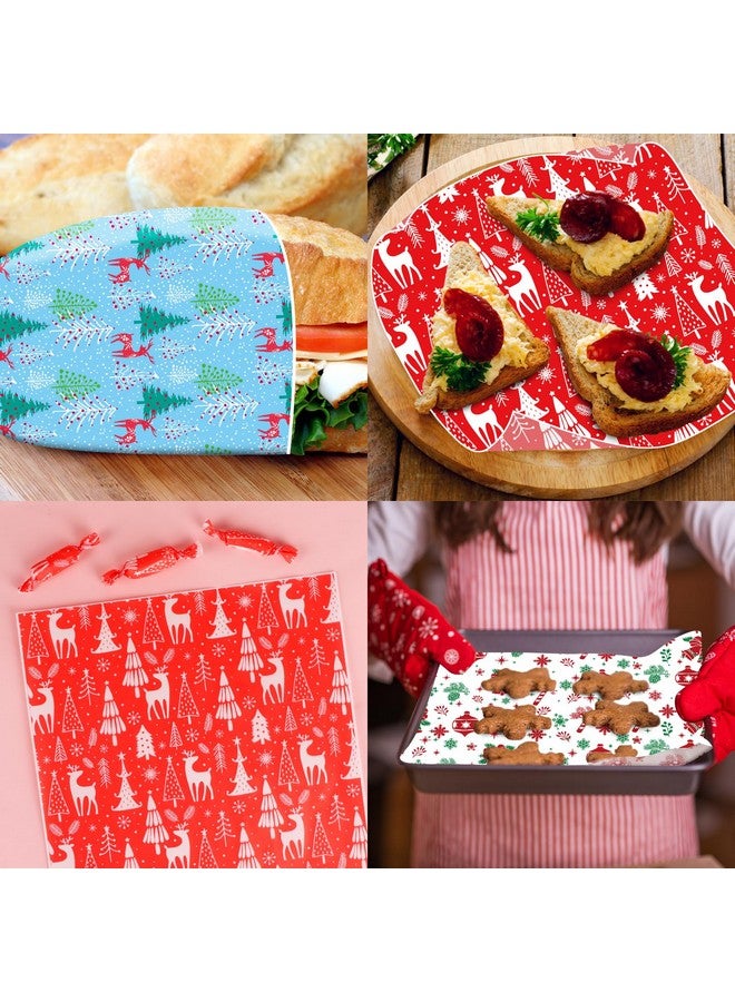 DIYASY 150 Pcs Christmas Wax Paper Sheets for Food, Sandwich Wrap Deli Paper Waterproof & Greaseproof Baking Cookie Waxed Tissue for Kitchen Handmade Food Boxes Basket Liners - Image 5