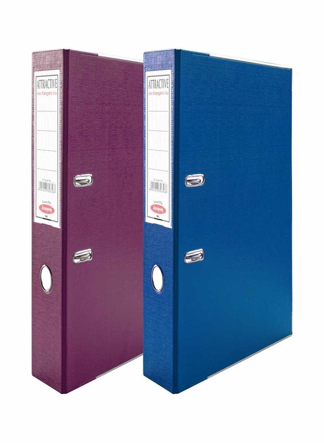 Anupam Attractive Lever File N1-31 x 35 x 8 cm - U Shaped Clip Binder Box - Finger Grip Hole - Metal Edge Protector for Office School Home Supplies Black (Pack of 2) - Image 1