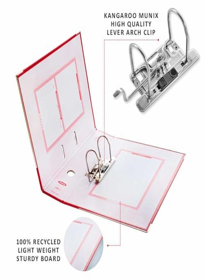 Anupam Attractive Lever File N1-31 x 35 x 8 cm - U Shaped Clip Binder Box - Finger Grip Hole - Metal Edge Protector for Office School Home Supplies Black (Pack of 2) - Image 5