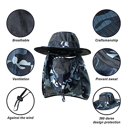 KOOLSOLY Fishing Hat,Sun Cap with UPF 50+ Sun Protection and Neck Flap,for Man and Women… Army Green - Image 3