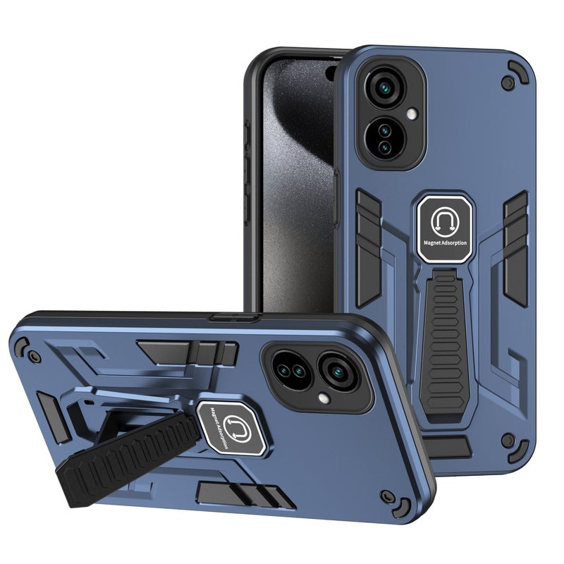 HuHa Case Cover For Tecno Camon 19 Neo 2 in 1 Shockproof Holder Phone Case(Blue) - Image 1