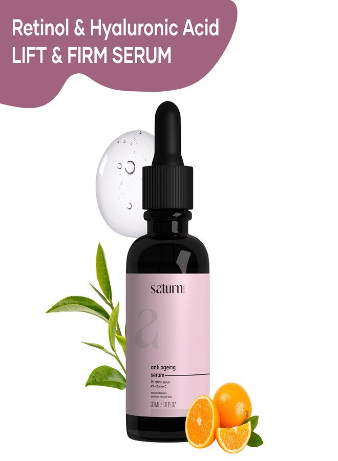 Saturn by GHC Anti Aging Serum with 1% Retinol Face Serum | Night Serum With Vitamin C, Niacinamide & Hyaluronic Acid To Reduce Fine Lines & Wrinkles | For Women | Beginner Friendly | 30 ml - Image 3