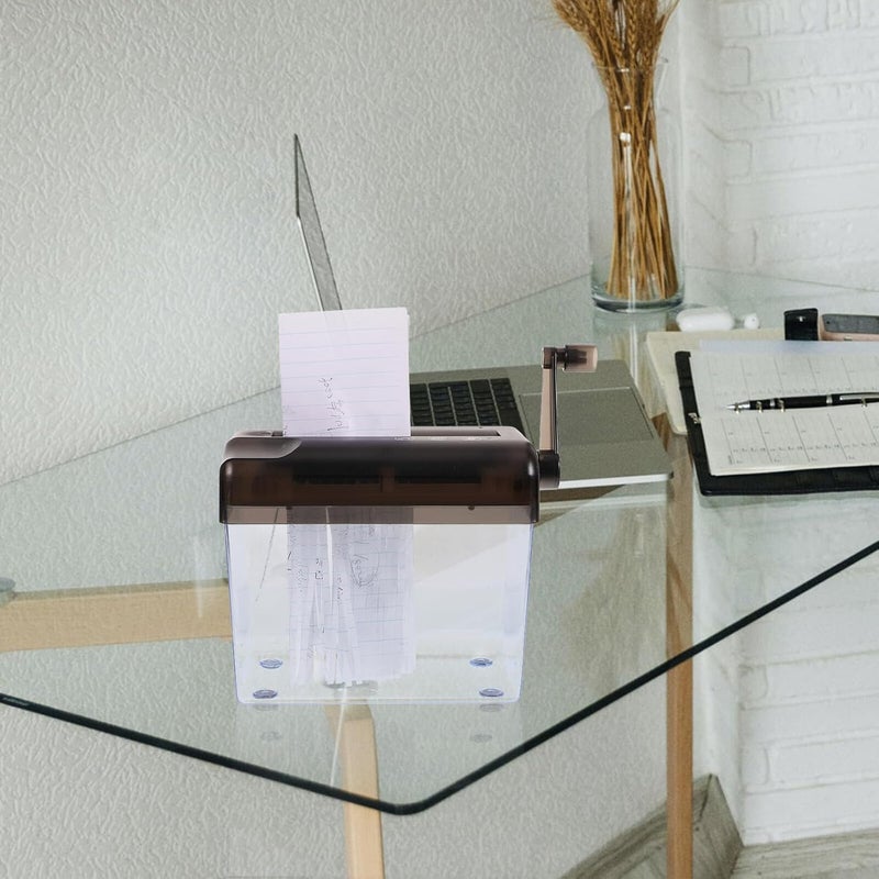 Compact Manual Paper Shredder Portable Small Desktop Cutter for Home Office Use Lightweight Hand Crank Design for Secure Document Protection - Image 5