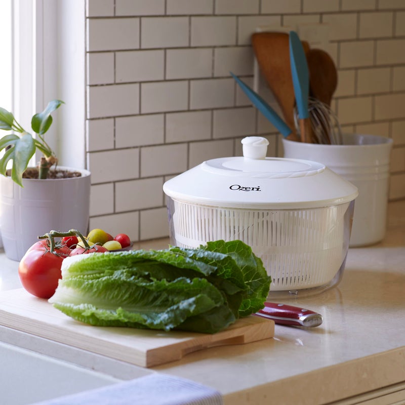 Ozeri Italian Made Fresca Salad Spinner and Serving Bowl, BPA-Free,White, 4.4 qt - Image 5