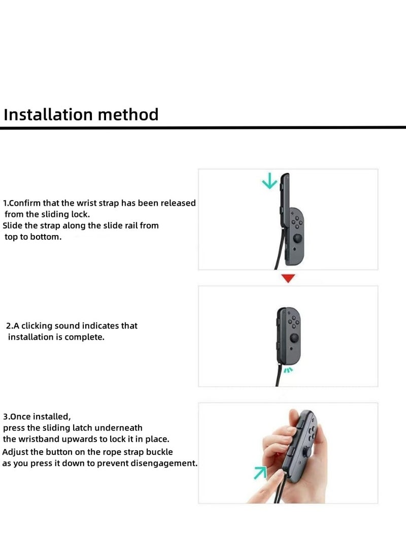 Oasisgalore 2 Pack Black Wrist Straps for Switch Joycon, Adjustable Grip Lanyard Replacement Accessories  - Image 2