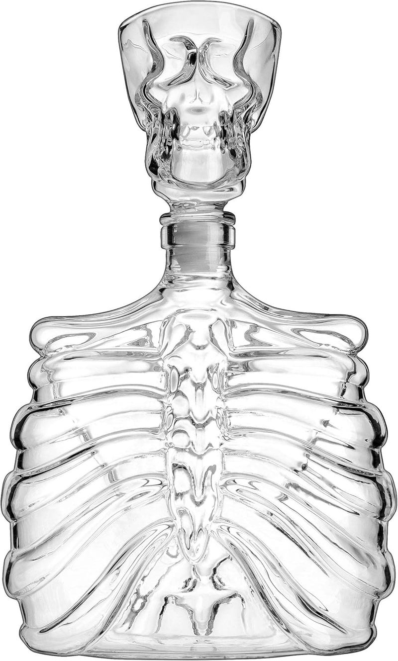Godinger Whiskey Decanter and Shot Glass, Skull Skeleton Decanter, Halloween Decor, Skeleton Decorations, Liquor Decanter and Whiskey Glass Shot Glasses Set, Halloween Decorations - 32oz - Image 3