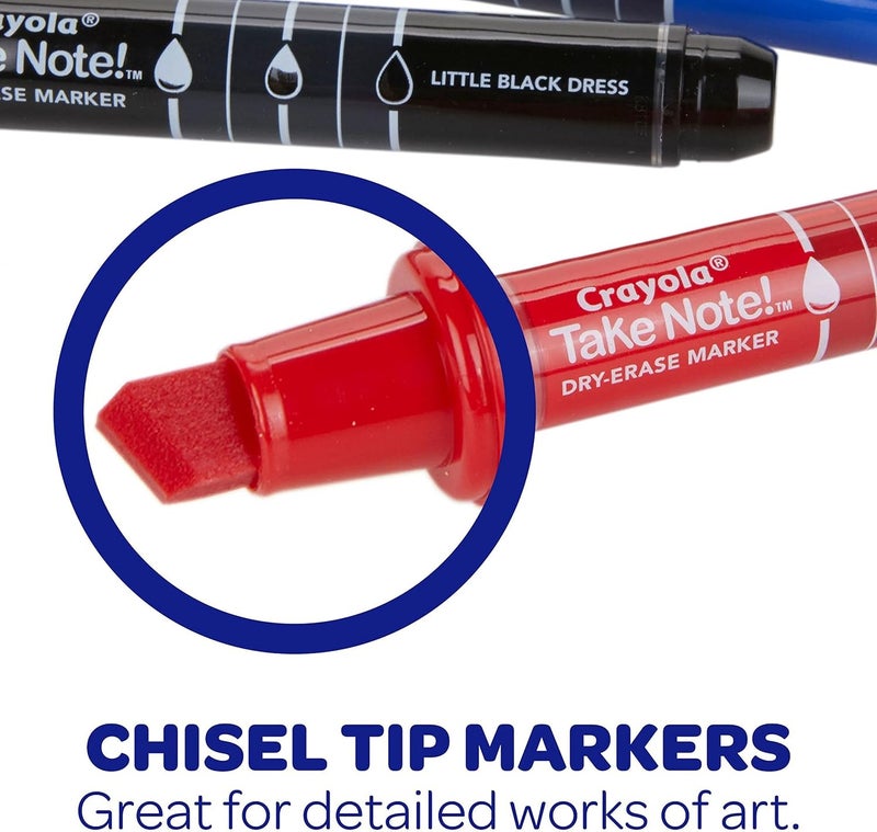 Crayola Take Note Dry Erase Markers (12Ct) Whiteboard Markers For Teachers, Low Odor, Chisel Tip, School Classroom Supplies - Image 5