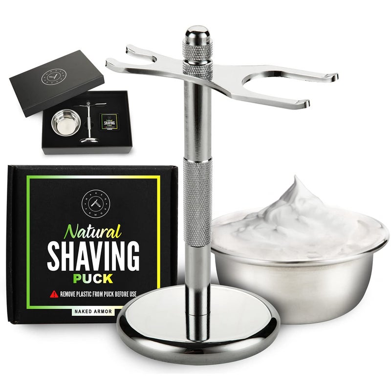 Naked Armor Excellent Razor Stand Kit  Safety Razor Stand Regular Razor Stand Shaving Bowl Soap Puck Razor Stand For Razor  Brush Protect Your Razor  Brush Organize Your Bathroom Make Your Woman Happy 