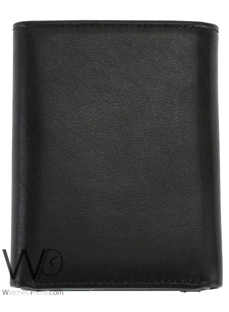 Tommy Icons Tommy Hilfiger Oxford Slim Cambridge Natural Leather Triple Folding Wallet for Men in Black - Image 5