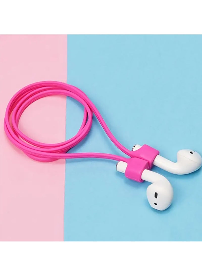 Generic Colorful Magnetic Straps For AirPods Soft Silicone Lanyard Compatible With Airpods - PINK  - Image 3