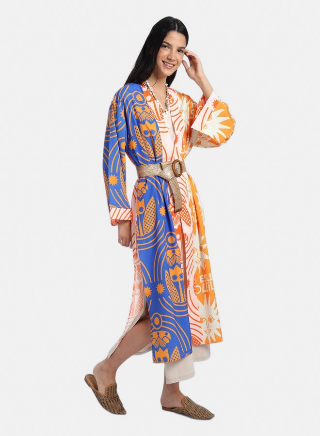 Carina Sun-Printed Midi Kimono  - Image 1