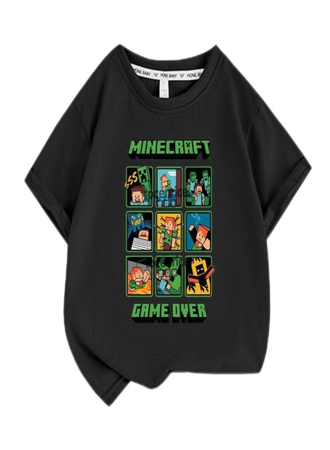Minecraft Unisex Short Sleeve Stylish Top TShirt cotton Tee for Boys Girls Kid Children - Image 1