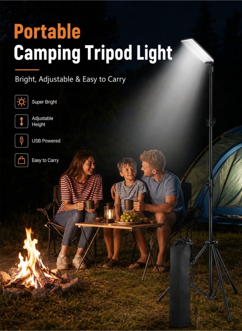 Topyich Adjustable LED Camping Light with Tripod - 12V Safe Waterproof Camping Lamp, USB Powered Tent Light for Outdoor Desert Camping, Garden, Construction - Image 5