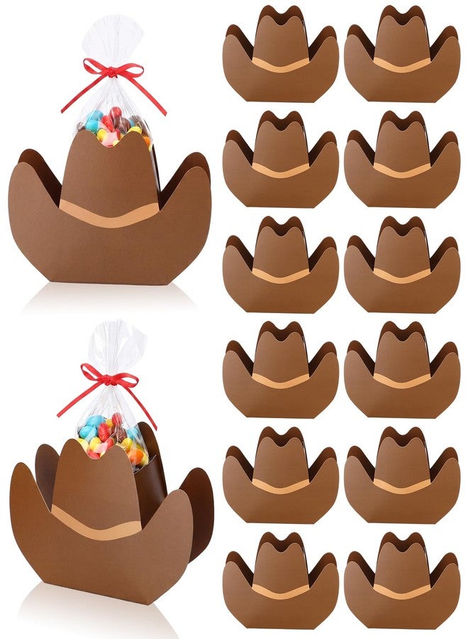 Epakh 24 Sets 3D Western Cowboy Hat Gift Boxes with Opp Bags and Red Ribbons Wild West Candy Party Favors Food Snack Goodie Boxes Containers for Vbs Rodeo Theme Birthday Party Decorations Supplies - Image 1