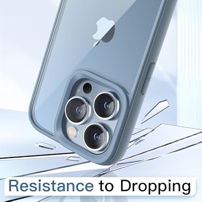 JETech Case for iPhone 13 Pro Max 67Inch Shockproof Phone Bumper Cover Solid Color Matte TPU Frame AntiScratch Clear Back Sierra Blue - Image 4